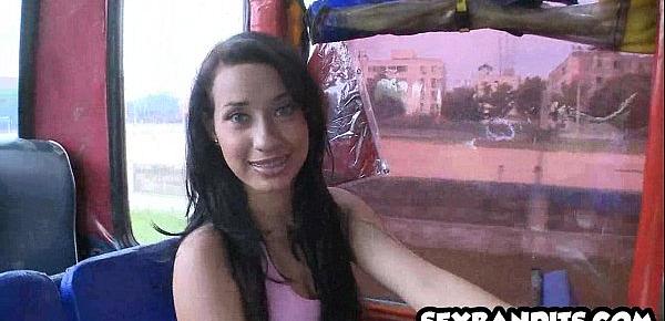  Petite Latina teen babe gets fucked on a bus 18